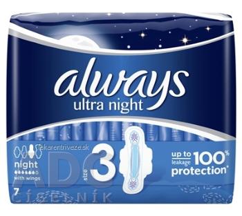 ALWAYS ULTRA NIGHT 7 hygienické vložky 1x7 ks