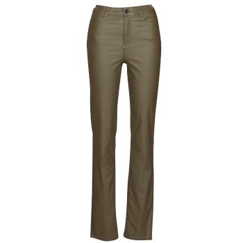 Vila  VICOMMIT COATED HW STRAIGHT PANT  Džínsy Slim Hnedá