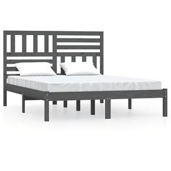 Rám postele sivý masívna borovica 160 × 200 cm, 3101035