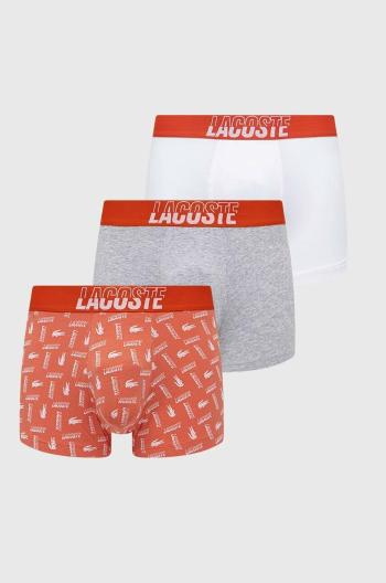 Boxerky Lacoste 3-pak pánske, oranžová farba