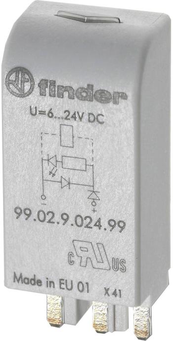 Finder zasúvací modul s diódou s LED diódou, S nulovou diódou 99.02.9.024.99 Farby svetla (LED svietidlo): zelená Vhodné