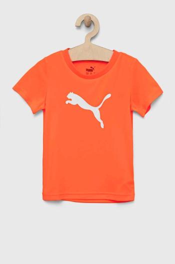 Detské tričko Puma ACTIVE SPORTS Poly Cat Tee B oranžová farba, s potlačou