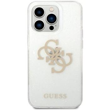 Guess TPU Big 4G Full Glitter Zadný Kryt pre iPhone 14 Pro Max Transparent (GUHCP14XPCUGL4GTR)