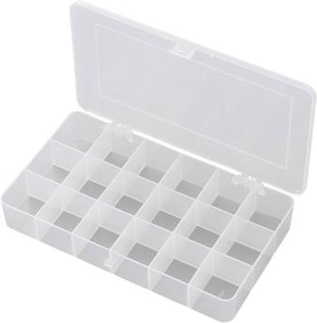 TRU COMPONENTS E-107 krabička na drobné súčiastky, (d x š x v) 210 x 112 x 30 mm, Priehradiek: 18, pevné rozčlenenie, 1