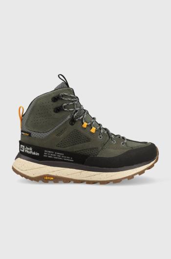 Topánky Jack Wolfskin Terraquest Texapore Mid pánske, zelená farba