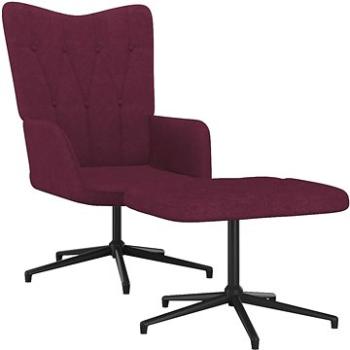Relaxačné kreslo so stoličkou fialové textil, 327588
