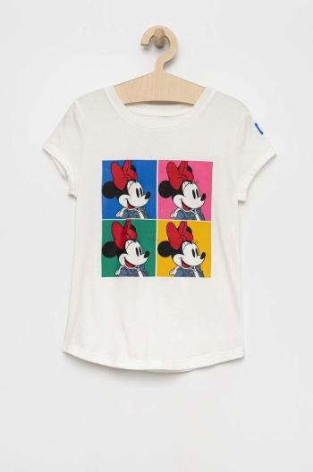 Detské bavlnené tričko GAP X Disney biela farba,