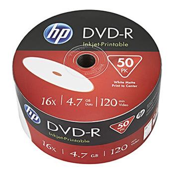 HP DVD-R, Inkjet Printable, DME00070WIP-3, 69302, 4.7GB, 16x, bulk, 50-pack, 12cm, pre archiváciu dať