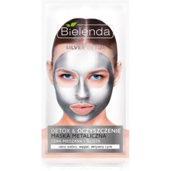 Bielenda Metallic Masks Silver Detox detoxikačná a čistiaca maska pre mastnú a zmiešanú pleť 8 g