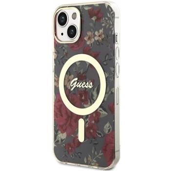 Guess PC/TPU Flowers IML MagSafe Kompatibilný Zadný Kryt na iPhone 14 Kaki (GUHMP14SHCFWSA)