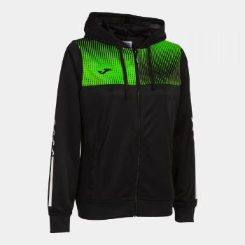 ECO SUPERNOVA ZIP-UP HOODIE BLACK FLUOR GREEN 2XS