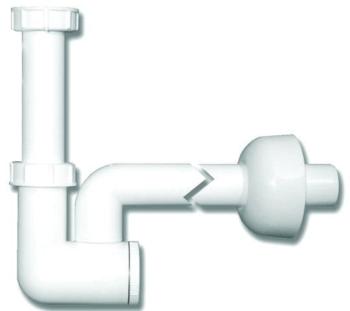 Umývadlový sifón DN32x5/4" s čistiacou vložkou, a otáčavým ramenom odtoku