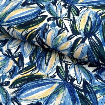 Úplet VISCOSE LYCRA HEAVY Pretty in blue design C digital print