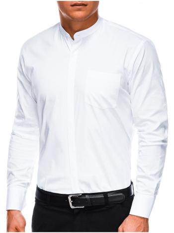 Pánska elegantné košeľa s dlhým rukávom K307 - biela