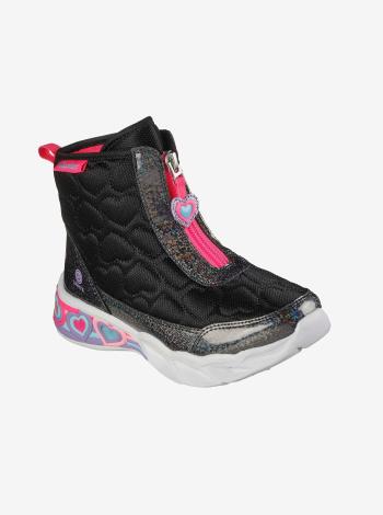 Čierne dievčenské zimné topánky Skechers