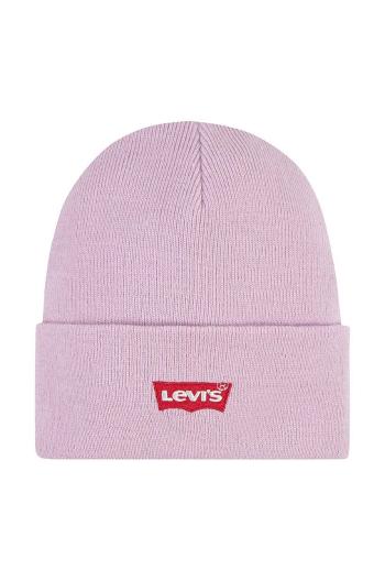 Detská čiapka Levi's LAN LEVI'S CORE BATWING BEANIE ružová farba biela, 9A8620