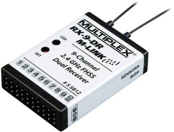 Multiplex RX-9-DR M-LINK 9 kanálový prijímač 2,4 GHz Zásuvný systém uni (Graupner / JR / Futaba)