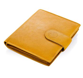 Dámska peňaženka kožená Mandala, žltá
