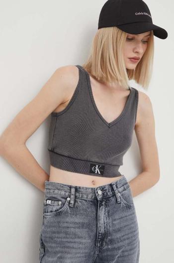 Top Calvin Klein Jeans dámsky,šedá farba,J20J223109