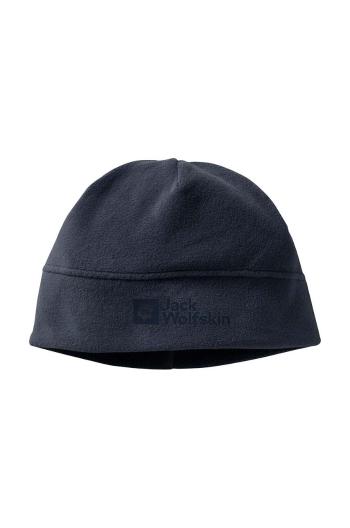 Detská čiapka Jack Wolfskin REAL STUFF BEANIE tmavomodrá farba biela, z tenkej pleteniny