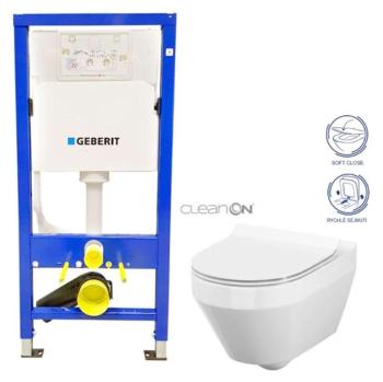 GEBERIT DuofixBasic bez tlačidla + WC CERSANIT CLEANON CREA OVÁL + SEDADLO 458.103.00.1 X CR1