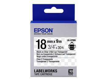 Epson LabelWorks LK-5TBN C53S655008 18mm x 9m, čierna tlač / priehľadný podklad, originálna páska