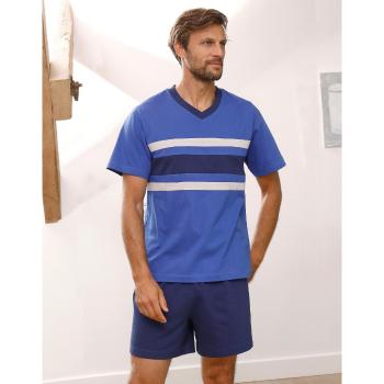 Blancheporte Pyžamo s krátkymi šortkami, súprava 2 ks modrá+sivá 117/126 (XXL)
