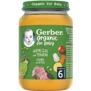 GERBER Organic detský príkrm zelenina s teľacím mäsom 6× 190 g (7613287805102)