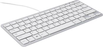 R-GO Tools Compact USB klávesnica anglická, QWERTY biela ergonomická