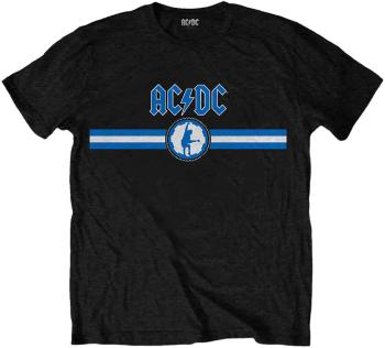 AC/DC Tričko Blue Logo & Stripe Black L