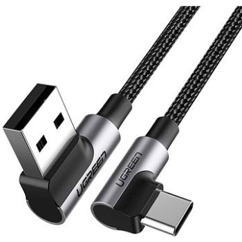 UGREEN Angled USB 2.0 A to Type C Cable Nickel Plating Aluminum Shell 1 m Black (20856)