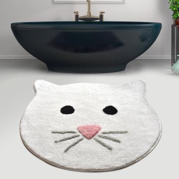 Kúpeľňová predložka Mačka, biela