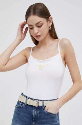 Top Calvin Klein Jeans dámsky, biela farba