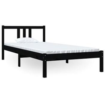 Rám postele čierny masívne drevo 90 × 200 cm, 814873