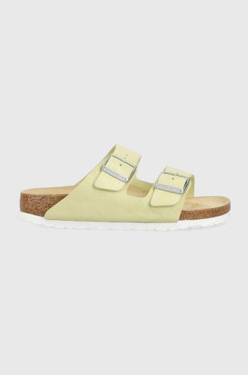 Semišové šľapky Birkenstock Arizona BS dámske, žltá farba, 1024201