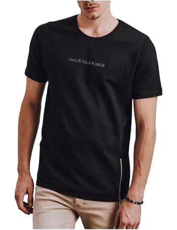 čierne pánske tričko s nápisom a zipsy vel. XL