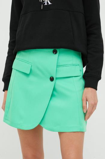 Sukňa Vero Moda zelená farba, mini, rovný strih
