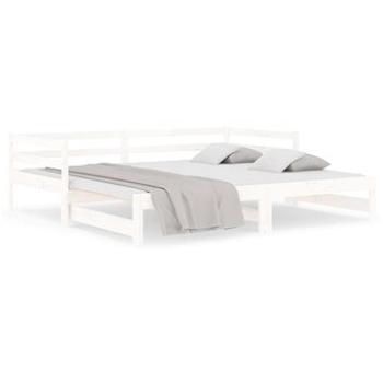 Výsuvná posteľ biela 2× (80 × 200) cm masívna borovica, 814695