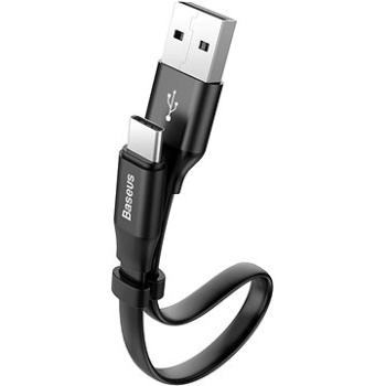 Baseus Nimble Series plochý nabíjací/dátový kábel USB-C 23 cm, čierny (CATMBJ-01)