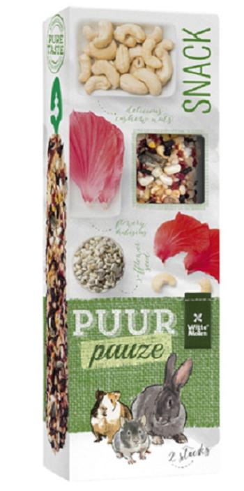 PUUR pauze Sticks hibiscus & cashews - lahodné tyčinky pre hlodavce ibištek a kešu oriešky 110g