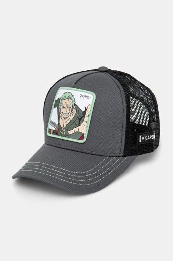 Detská baseballová čiapka Capslab One Piece Capslab Trucker šedá farba, s nášivkou, CL.OP1.3.ZOR1