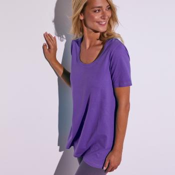 Blancheporte Jednofarebné tričko s okrúhlym výstrihom, eco-friendly fialová 54