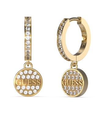 Guess Oslnivé pozlátené náušnice Huggie Me JUBE03137JWYGT/U