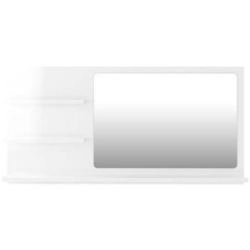 Kúpeľňové zrkadlo biele vysoký lesk 90 × 10,5 × 45 cm drevotrieska 805021