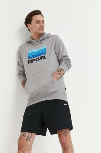 Mikina Rip Curl pánska, šedá farba, s kapucňou, s potlačou