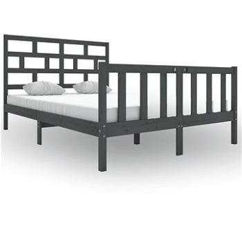 Rám postele sivý masívna borovica 120 × 200 cm, 3101345