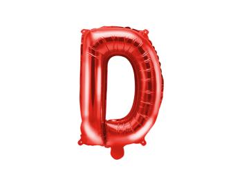 PartyDeco Fóliový balón Mini - Písmeno D 35 cm červený