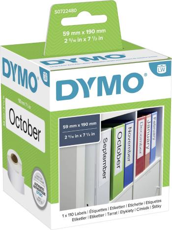 DYMO etikety v roli  99019 S0722480 59 x 190 mm papier  biela 110 ks permanentné štítky zložiek