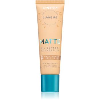 Lumene Matte Oil-Control fluidný make-up pre mastnú a zmiešanú pleť odtieň 4 Warm Honey 30 ml