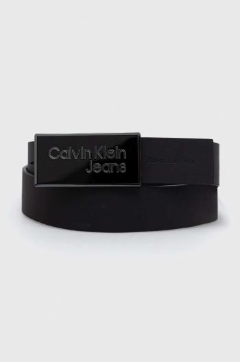 Kožený opasok Calvin Klein Jeans pánsky, čierna farba